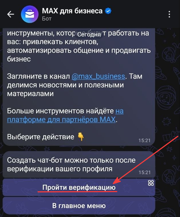 Кнопка верификации